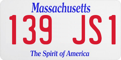 MA license plate 139JS1