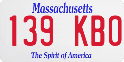 MA license plate 139KB0