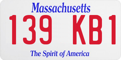 MA license plate 139KB1
