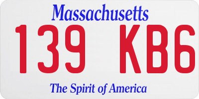 MA license plate 139KB6
