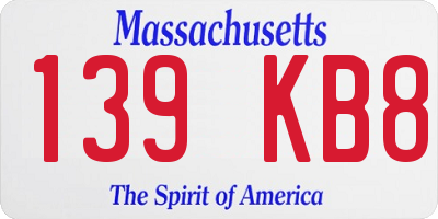 MA license plate 139KB8