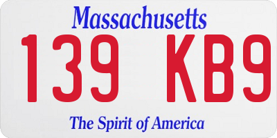 MA license plate 139KB9