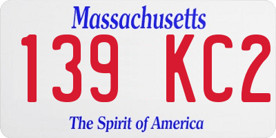 MA license plate 139KC2