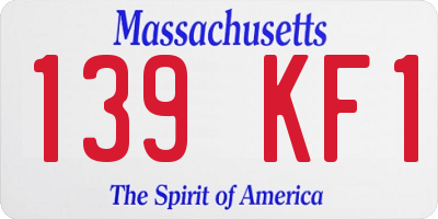 MA license plate 139KF1
