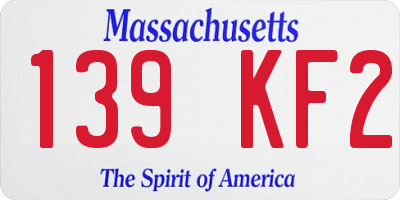 MA license plate 139KF2
