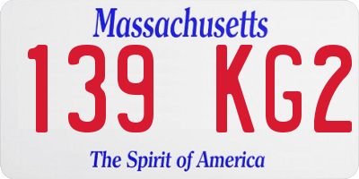 MA license plate 139KG2