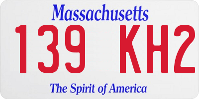 MA license plate 139KH2