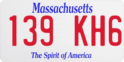 MA license plate 139KH6