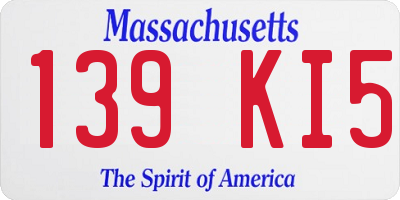 MA license plate 139KI5