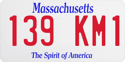 MA license plate 139KM1