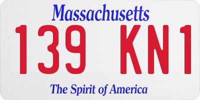 MA license plate 139KN1
