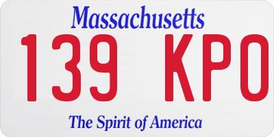 MA license plate 139KP0