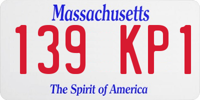 MA license plate 139KP1