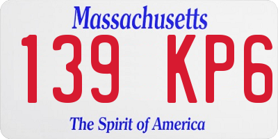 MA license plate 139KP6