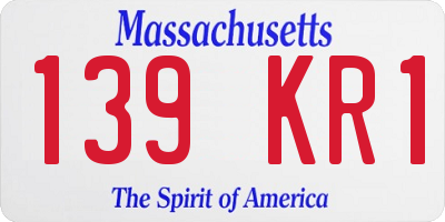 MA license plate 139KR1