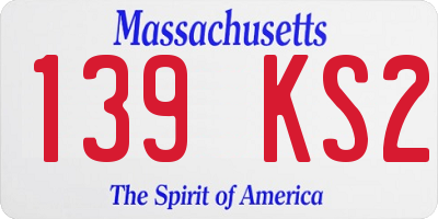 MA license plate 139KS2