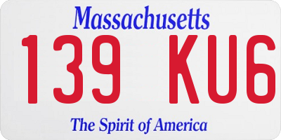 MA license plate 139KU6
