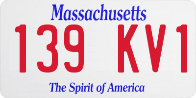 MA license plate 139KV1