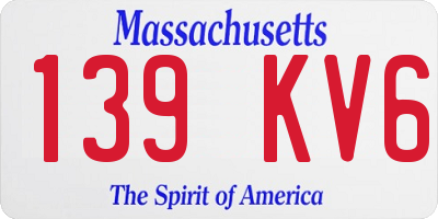 MA license plate 139KV6
