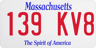MA license plate 139KV8