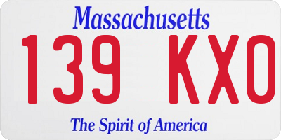 MA license plate 139KX0