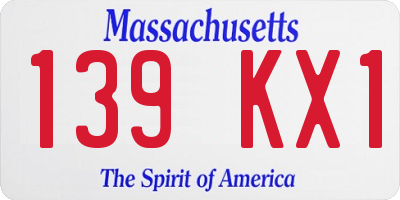 MA license plate 139KX1