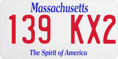 MA license plate 139KX2