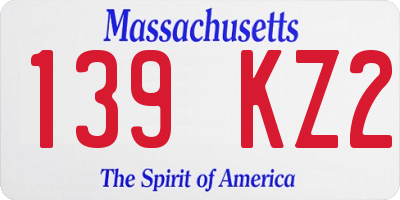 MA license plate 139KZ2