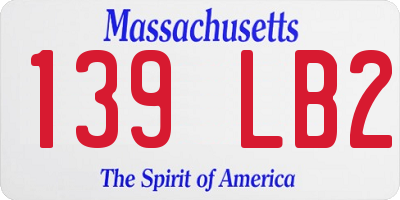 MA license plate 139LB2