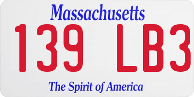 MA license plate 139LB3