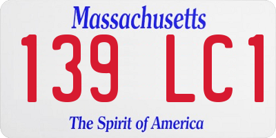 MA license plate 139LC1