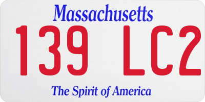 MA license plate 139LC2