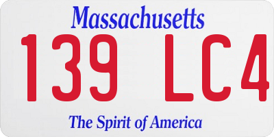 MA license plate 139LC4