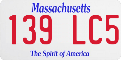 MA license plate 139LC5