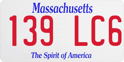 MA license plate 139LC6