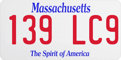 MA license plate 139LC9