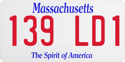 MA license plate 139LD1