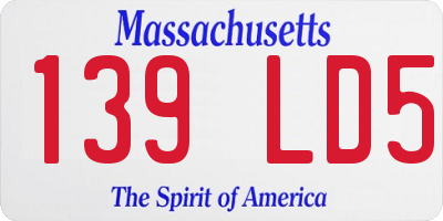 MA license plate 139LD5