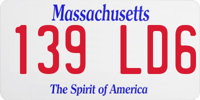 MA license plate 139LD6