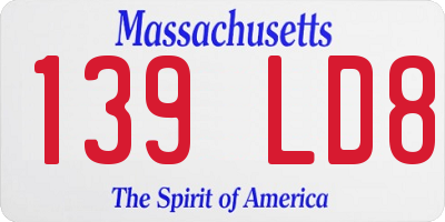 MA license plate 139LD8