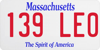 MA license plate 139LE0