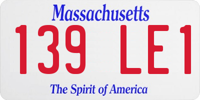 MA license plate 139LE1