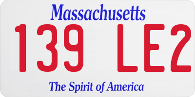 MA license plate 139LE2