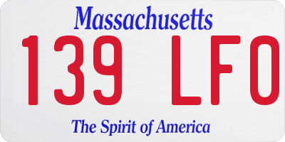 MA license plate 139LF0