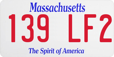MA license plate 139LF2