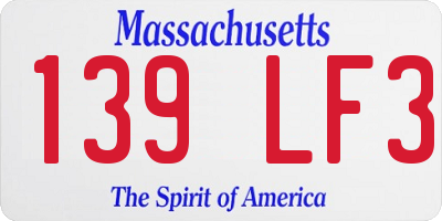 MA license plate 139LF3