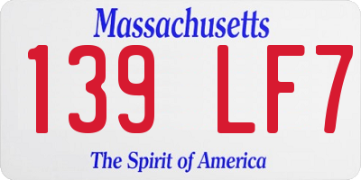 MA license plate 139LF7