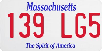 MA license plate 139LG5
