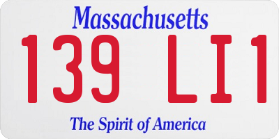MA license plate 139LI1