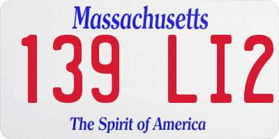 MA license plate 139LI2